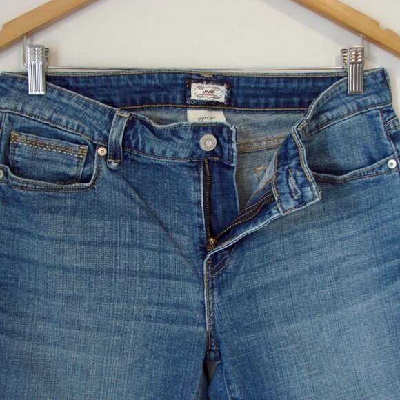 Levi's 515 Capri Jeans Cropped High Waist Cuffed Medium Wash Size 10 Petite 10P - Picture 8 of 13